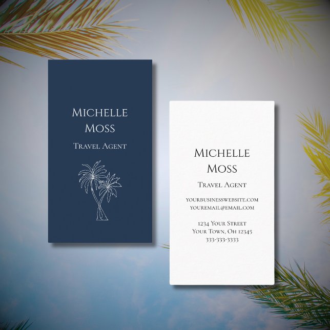 Moderne tropische Palmen der Marine Zeichnend Visitenkarte (Von Creator hochgeladen)