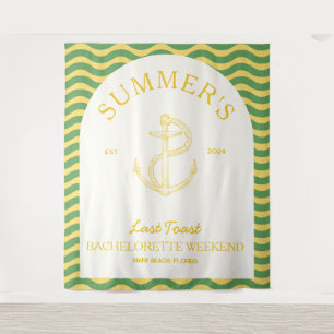 Moderne tropische Retro Bachelorette, gelb Wandteppich