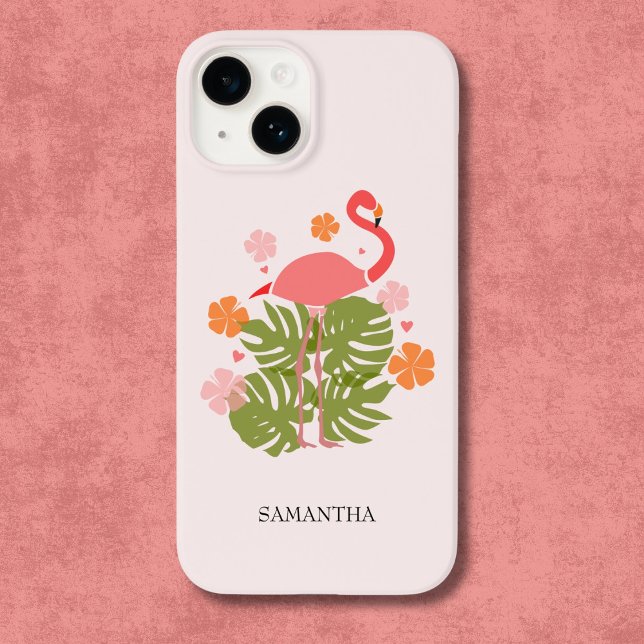Moderne tropische rosa Flamingos Case-Mate iPhone Hülle (Von Creator hochgeladen)
