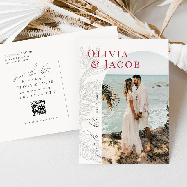 Moderne tropische Save the Date Postkarte (Von Creator hochgeladen)