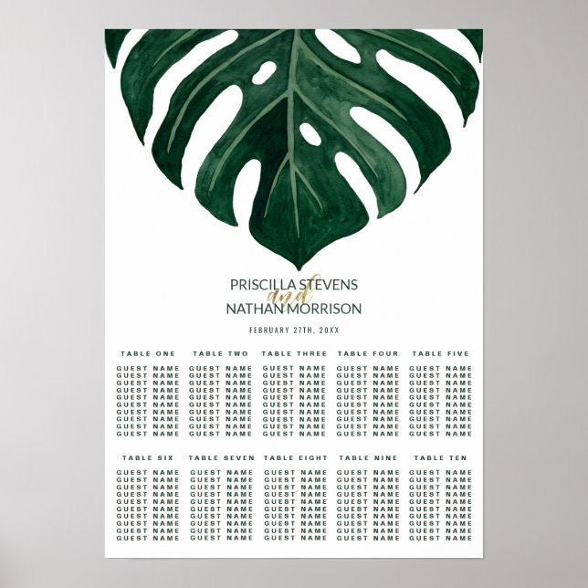 Moderne Tropische Schweizer Käse Gold Seating Char Poster (Vorne)