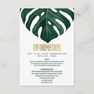 Moderne Tropische Schweizer Käse Leaf Gold Details Begleitkarte