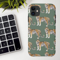 Moderne tropische Wasserfarben Tiger Wildmuster