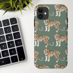 Moderne tropische Wasserfarben-Tiger-Wildnis-Muste Case-Mate iPhone Hülle