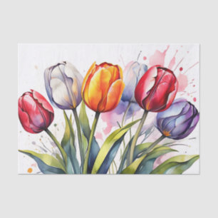 Moderne Tulip Bold Wasserfarbe Seidenpapier