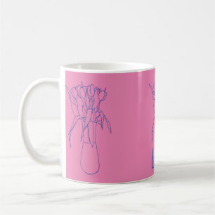 Moderne Tulip Line Original Illustration für sie Kaffeetasse