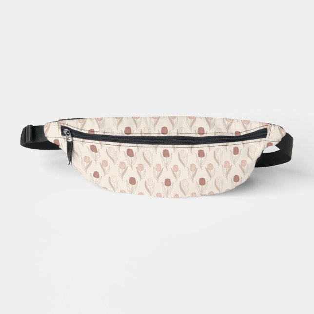 Moderne Tulpen-Blumenmuster Bauchtasche (Vorderseite)