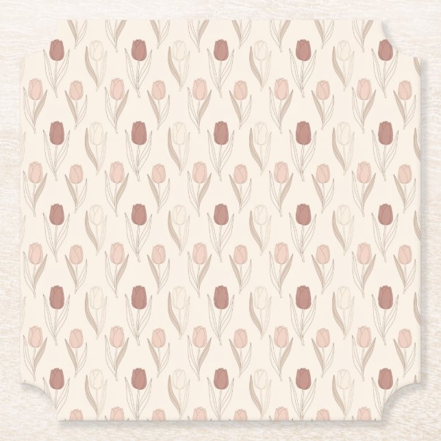 Moderne Tulpen-Blumenmuster Untersetzer (Vorderseite)
