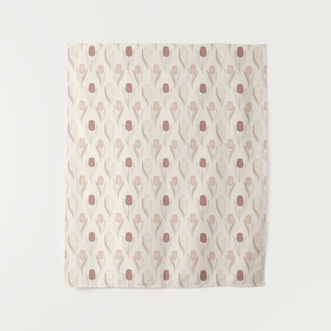 Moderne Tulpen-Blumenmuster Wandteppich (Vorderseite)