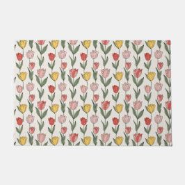 Moderne Tulpen-Blumenmuster weiche Botanik Frühlin Fußmatte