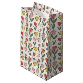 Moderne Tulpen-Blumenmuster weiche Botanik Frühlin Kleine Geschenktüte