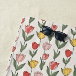 Moderne Tulpen-Blumenmuster weiche Botanik Frühlin Strandtuch