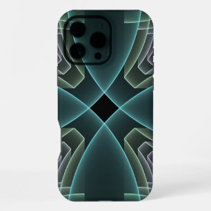 Moderne Türkis-Geometrie-Fraktal-Kunstgrafik iPhone 16 Pro Max Hülle