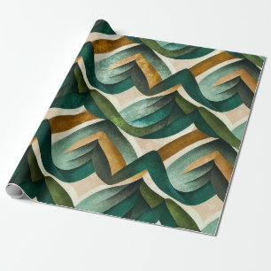 Moderne Türkis-Gold- abstrakte geometrische Muster Geschenkpapier