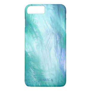 Moderne Türkis Grün Blaue Abstrakte Pinselstriche Case-Mate iPhone Hülle