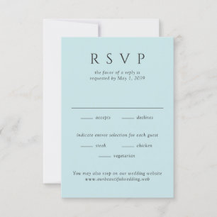 Moderne Türkis-Minimalistische Hochzeit RSVP Karte