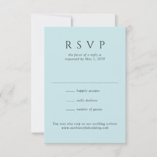 Moderne Türkis-Minimalistische Hochzeit RSVP Karte