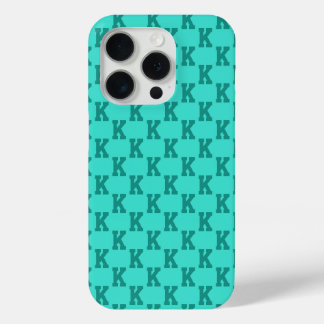 Moderne Türkis-Monogramm-Name-Solid-Farbe | Teal Case-Mate iPhone Hülle