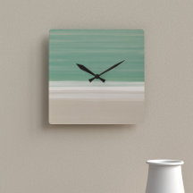 Moderne Türkis Ocean Beach Thema Wall Clock