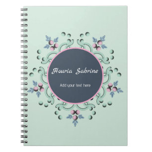 Moderne Türkis Rosa Florale Mandala Kritzeleien Notizblock