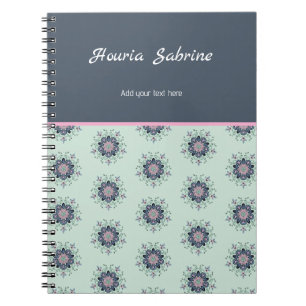 Moderne Türkis Rosa Florale Mandala Kritzeleien Notizblock