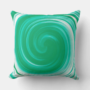 Moderne Türkis Swirt Abstrakte Kunst Kissen
