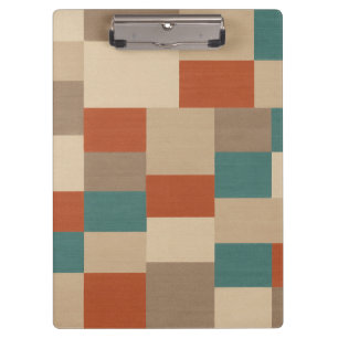Moderne Türkis- und Beige-Geometrieblöcke Klemmbrett