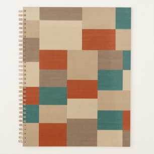 Moderne Türkis- und Beige-Geometrieblöcke Planer