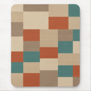 Moderne Türkis- und Beige-Geometrische Blöcke Mousepad
