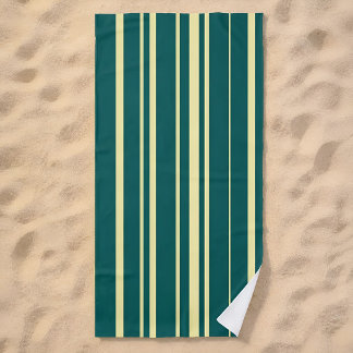 Moderne Türkis- und Hellgelbe Strandhaus-Streifen Strandtuch
