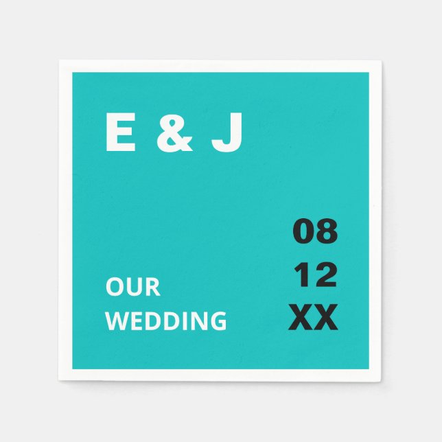 Moderne Türkis Wedding Napkins Serviette (Vorderseite)