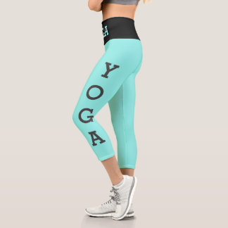 Moderne türkisblaue Yoga-Leggings Capri Leggings