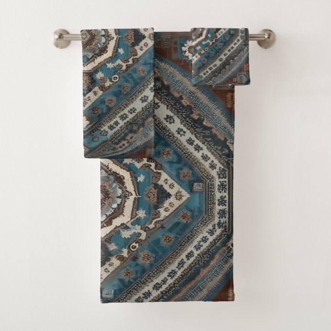 Moderne türkische Beautiful Old Pattern Collection Badhandtuch Set (Insitu)