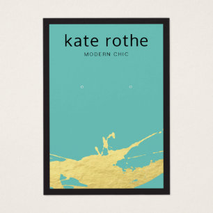Moderne türkise Gold Spatter Earring Display Card