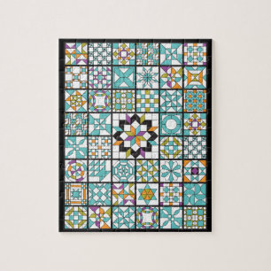 Moderne türkisfarbene Sampler-Qualität Puzzle