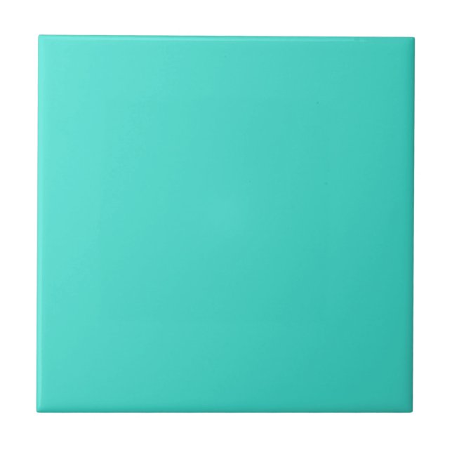 Moderne türkisfarbene Schlichte Solid Color | Aqua Fliese (Vorderseite)