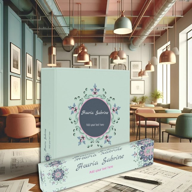 Moderne türkisfarbene und rosafarbene Mandala Dood Namensplakette (Von Creator hochgeladen)