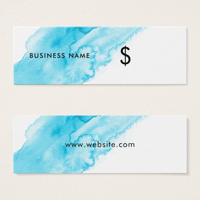 Moderne türkisfarbene Wasserfarbensplash Weißer Pr (Vorne & Hinten)