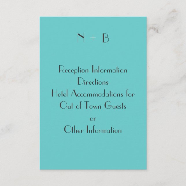 Moderne Türkisverschlusskarte Begleitkarte (Vorderseite)