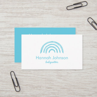 Moderne Turquoise rainbow babysitter Business Card Visitenkarte