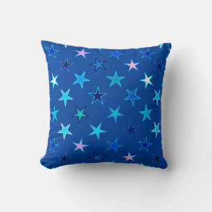 Moderne Twinkler Stars, Cobalt Blue und Türkis Kissen