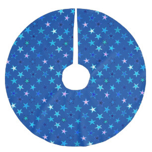 Moderne Twinkler Stars, Cobalt Blue und Türkis Polyester Weihnachtsbaumdecke