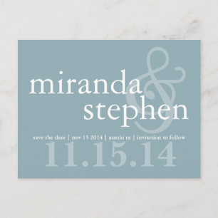 Moderne Typen Save the Date fett Hochzeitspostkart Ankündigungspostkarte