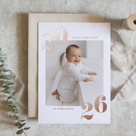 Moderne Typografie 2025 Glückliches neues Jahr Gol Folien Feiertagskarte