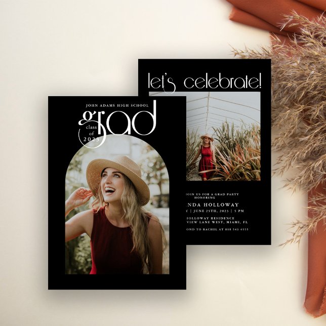 Moderne Typografie 2 Foto Abschluss Einladung (Von Creator hochgeladen)
