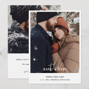 Moderne Typografie 2 Foto Einfache elegante Hochze Save The Date