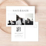 Moderne Typografie 3 Foto Wedding Save the Date Ankündigungspostkarte<br><div class="desc">Moderne Typografie 3 Foto Wedding Save the Date Announcement Postcard Diese elegante und stilvolle Postkarte ist der perfekte Weg, um Ihre kommende Hochzeit mit Freunden und Familie bekannt zu geben. Die schlanke und moderne Typografie verleiht eine Touch von Eleganz, während die von Ihnen ausgewählten Fotos als persönliche Touch dienen. Die...</div>