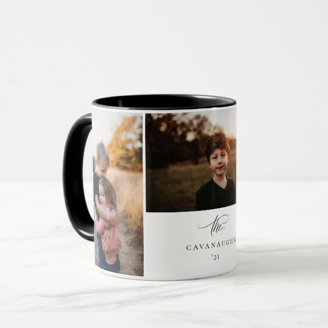 Moderne Typografie 3 FotoCollage Tasse (Vorderseite Links)