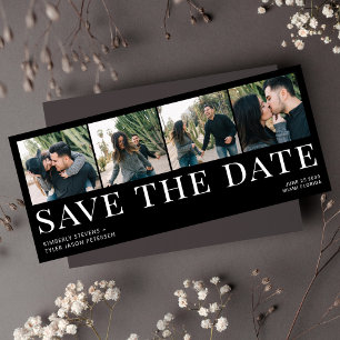 Moderne Typografie 4 Fotos Schwarze Hochzeit Save The Date
