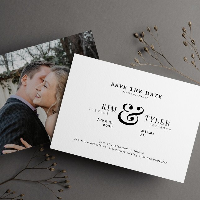Moderne Typografie-Ampere und Hochzeit von Fotos Save The Date (Von Creator hochgeladen)